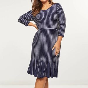 Lane Bryant Fit and Flare Knit Sweater Dress Size 18/20 in Navy